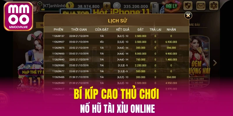 Bí kíp cao thủ chơi nổ hũ Tài xỉu online