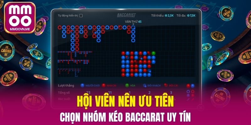Hội viên nên ưu tiên chọn nhóm kéo Baccarat uy tín